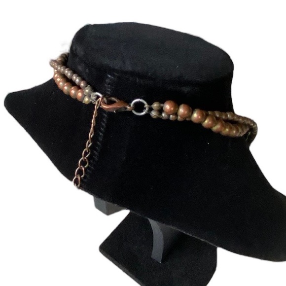 Bohemian Style Double Beaded Cross Turquoise Pendant Necklace - Picture 5 of 5